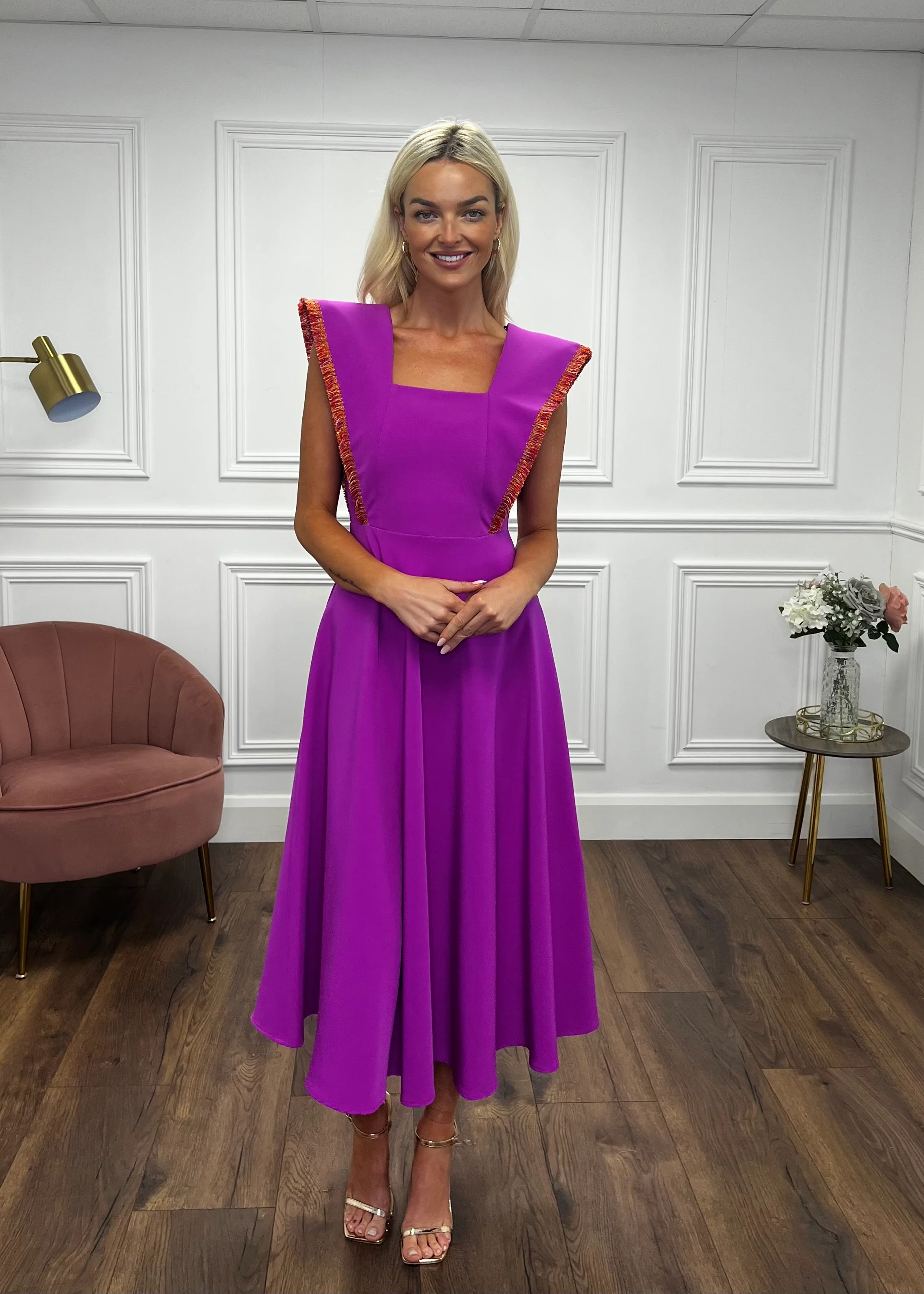 “Kelsie” Dress In Magenta